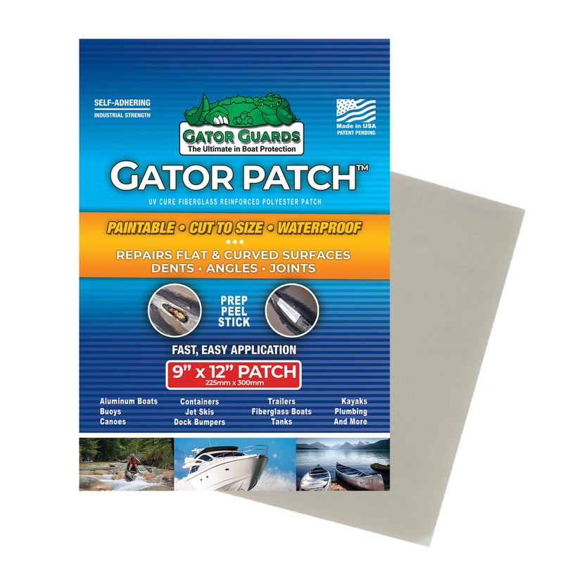 Gator Guards Gator Patch Fiberglass Reinforced Repair Patch - Repairs Holes, Dents & Cracks on Multiple Surfaces - DIY Prep, Peel & Stick - 3 Sizes - USA Made - Image 1